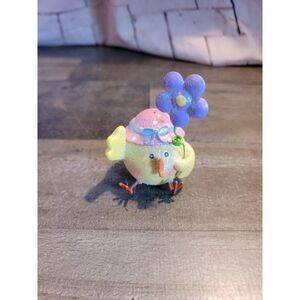 Glittery chick Easter flower spring decor figure